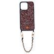Чохол для iPhone 14 Pro Bling World Grainy Diamonds з ремінцем Red/Silver