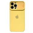 Чехол для iPhone 12 Pro Silicone with Logo hide camera + шторка на камеру Yellow