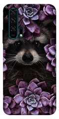 Чехол для Huawei Honor 20 Pro PandaPrint Енот в цветах цветы