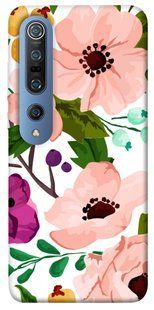 Чехол для Xiaomi Mi 10 / Mi 10 Pro PandaPrint Акварельные цветы цветы