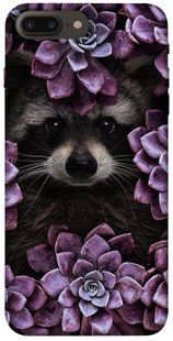 Чохол для Apple iPhone 7 plus / 8 plus (5.5 "") PandaPrint Єнот в кольорах квіти