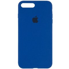 Чехол для Apple iPhone 7 plus / 8 plus Silicone Case Full с микрофиброй и закрытым низом (5.5"") Синий / Navy Blue