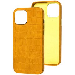 Кожаный чехол Croco Leather для Apple iPhone 13 (6.1"") Yellow