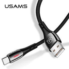 Кабель USAMS Type-C Smart Power-off U-Tone series US-SJ305 |1.2m, 2A| Black, Black