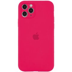 Чехол для Apple iPhone 11 Pro Silicone Full camera / закрытый низ + защита камеры (Красный / Rose Red)