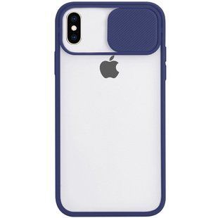 Чехол Camshield mate TPU со шторкой для камеры для Apple iPhone X / XS (5.8") (Синий)