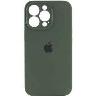 Чехол для Apple iPhone 14 Pro Max Silicone Full camera закрытый низ + защита камеры / Зеленый / Cyprus Green