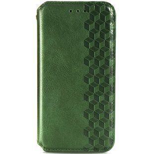 Кожаный чехол книжка GETMAN Cubic (PU) для Samsung Galaxy A12 (Зеленый)