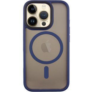 TPU+PC чохол Metal Buttons with MagSafe для Apple iPhone 16 Pro (6.3")  Синій