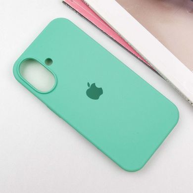Чехол для Apple iPhone 16 Plus Silicone Case Full / закрытый низ Бирюзовый / Marine Green