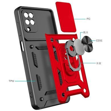 Удароміцний чохол Camshield Serge Ring for Magnet для Samsung Galaxy A22 4G/M32 Червоний