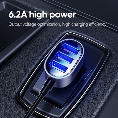 Адаптер автомобильный JOYROOM car charger JR-CL03 |1.5m, 5USB, 6.2A|	black
