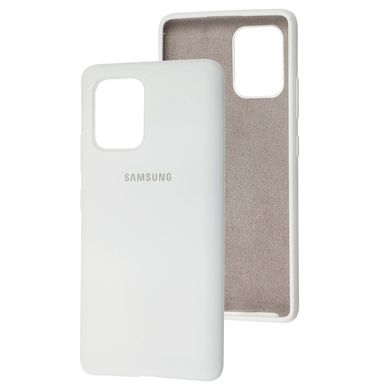 Чехол для Samsung Galaxy S10 Lite (G770) Silicone Full белый c закрытым низом и микрофиброю