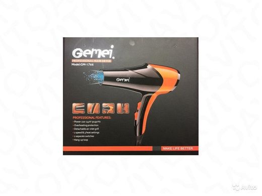 Профессиональный фен для сушки волос GEMEI GM-1766