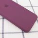 Чехол для iPhone 6/6s Silicone Full camera закрытый низ + защита камеры Бордовый / Maroon квадратные борты