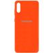 Чохол для Samsung A02 Silicone Full з закритим низом і мікрофіброю Помаранчевий / Neon Orange