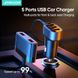 Адаптер автомобильный JOYROOM car charger JR-CL03 |1.5m, 5USB, 6.2A|	black