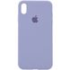 Чехол silicone case for iPhone X/XS с микрофиброй и закрытым низом Lavender Gray