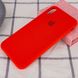 Чехол silicone case for iPhone X/XS с микрофиброй и закрытым низом Red