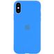 Чехол silicone case for iPhone XS Max с микрофиброй и закрытым низом Blue