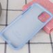 Чехол для iPhone 11 Silicone Full Lilac Blue / голубой / закрытый низ