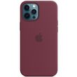 Чехол для Apple Iphone 12 / 12 pro Silicone case Original 1:1 full with Magsafe / Бордовый / Plum