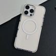 Протиударний прозорий не жовтіючий чохол для iPhone 15 Pro Metal Frame Magsafe White