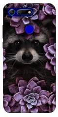 Чехол для Huawei Honor View 20 / V20 PandaPrint Енот в цветах цветы