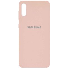 Чехол для Samsung A02 Silicone Full с закрытым низом и микрофиброй Розовый / Pudra