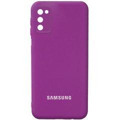 Чехол для Samsung Galaxy A03s Silicone Full camera закрытый низ + защита камеры Фиолетовый / Grape