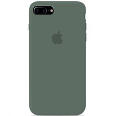 Чехол для Apple iPhone 7 plus / 8 plus Silicone Case Full с микрофиброй и закрытым низом (5.5"") Зеленый / Pine green