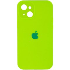 Чехол для Apple iPhone 14 Plus Silicone Full camera закрытый низ + защита камеры / Салатовый / Neon green