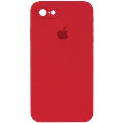 Чохол для iPhone 6 / 6s Silicone Full camera закритий низ + захист камери Червоний / Camellia квадратні борти