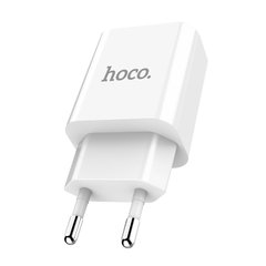 Адаптер мережевий Hoco Victoria with LCD C63A | 2USB, 2.1A | white