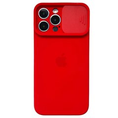 Чехол для iPhone 13 Pro Max Silicone with Logo hide camera + шторка на камеру Red