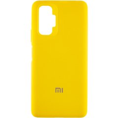Чехол для Xiaomi Redmi Note 10 Pro Silicone Full c закрытым низом и микрофиброю Желтый / Yellow