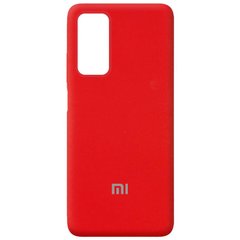 Чехол для Xiaomi Mi 10T / Mi 10T Pro Silicone Full (Красный / Red) с закрытым низом и микрофиброй