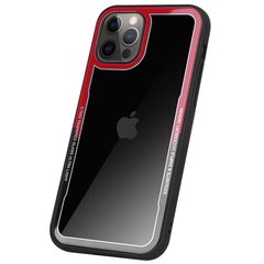 TPU+PC чохол G-Case Shock Crystal для Apple iPhone 12 Pro / 12 (6.1") (Чорний / Червоний)