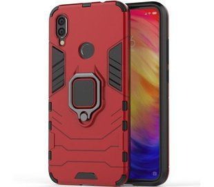 Чохол для Xiaomi Redmi 7 Transformer Ring ударостійкий з кільцем червоний
