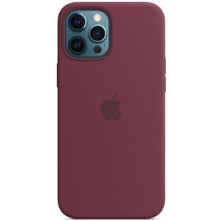 Чохол для Apple Iphone 12/12 pro Silicone case Original 1: 1 full with Magsafe / Бордовий / Plum