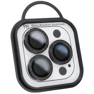 Защитное стекло Metal Sparkles на камеру (в упак.) для Apple iPhone 11 Pro Max Черный / Black