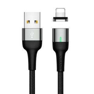Кабель USAMS Lightning Aluminum Alloy магнитный US-SJ326 U28 |1m, 2.4A| Black, Grey