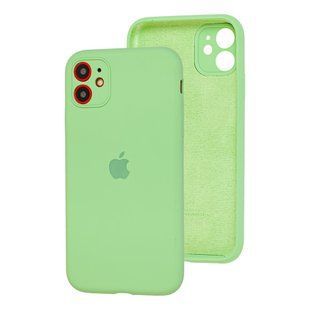 Чехол для iPhone 11 Silicone Full camera зеленый / закрытый низ + защита камеры