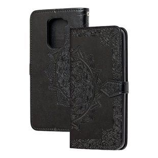 Чехол книжка для Xiaomi Redmi Note 9 "Art с визитницей" черный
