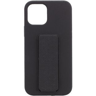 Чохол Silicone Case Hand Holder для Apple iPhone 12 Pro / 12 (6.1") (Чорний / Black)
