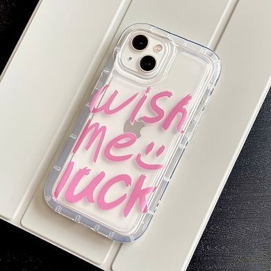 Чохол для iPhone 14 Pro Transparent Shockproof Case Wish me luck
