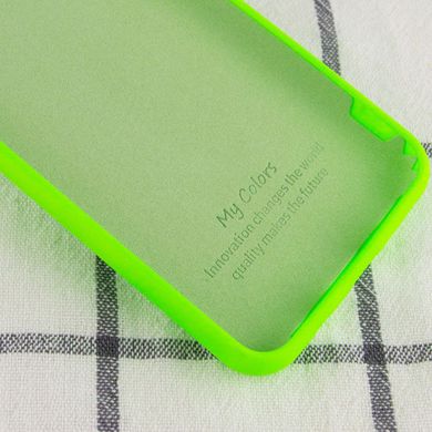 Чехол для Samsung A02s Silicone Full с закрытым низом и микрофиброй Салатовый / Neon green