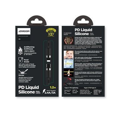 Кабель JOYROOM Type-C To Lightning Liquid Silicone Data Cable S-1224N9 |1.2m, 2.4A| Black, Black