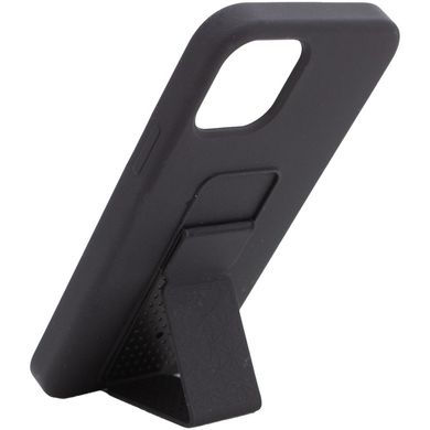 Чехол Silicone Case Hand Holder для Apple iPhone 12 Pro / 12 (6.1") (Черный / Black)