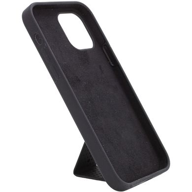 Чохол Silicone Case Hand Holder для Apple iPhone 12 Pro / 12 (6.1") (Чорний / Black)